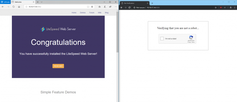 The browser on the left is Microsoft Edge, the browser on the right is Chrome.